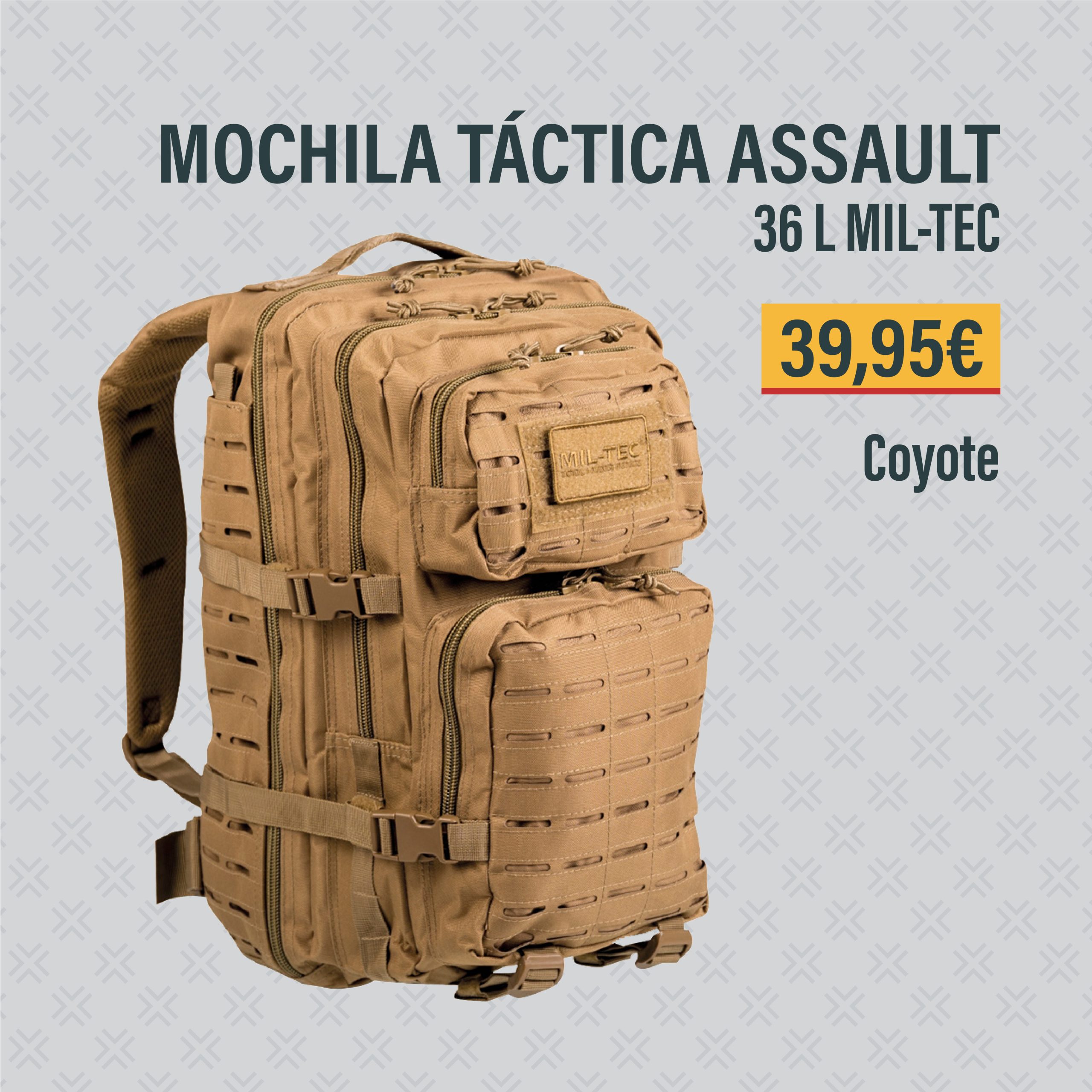 MOCHILA TÁCTICA ASSAULT 36L MIL-TEC_COYOTE